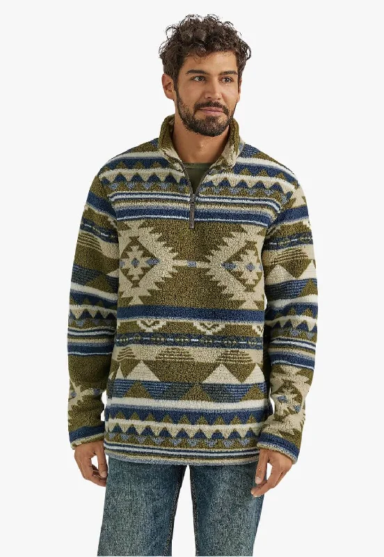 Wrangler Mens Sherpa South West Print Pullover