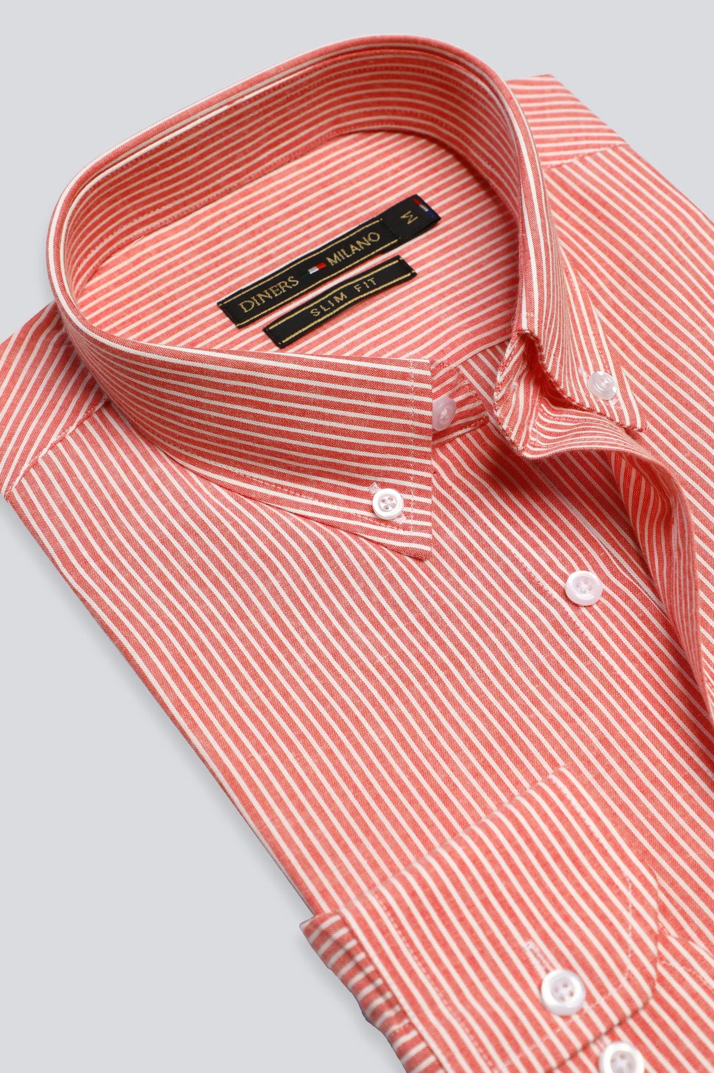 Orange Pinstripe Casual Shirt