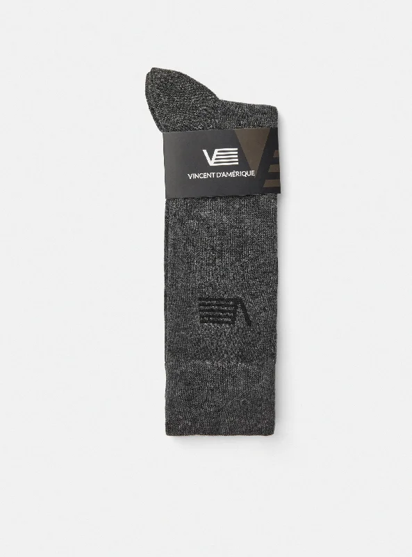 Long charcoal clasic bamboo socks