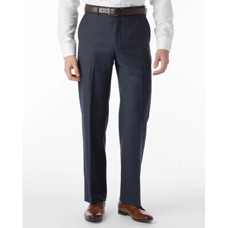 Super 120s Luxury Wool Serge Comfort-EZE Trouser in Blue Mix (Flat Front Models) by Ballin