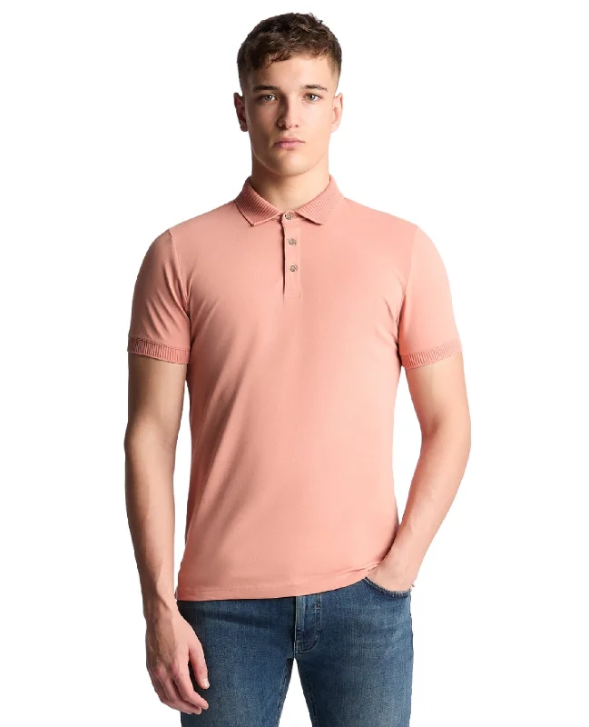 ID24408-Remus Coral Ribbed Collar Polo Shirt