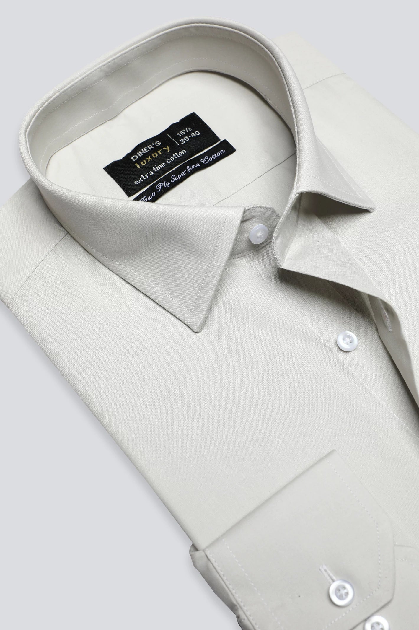 Beige Plain Formal Shirt