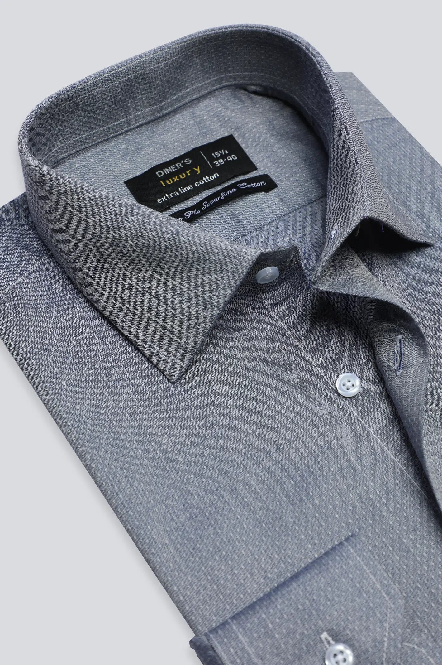 Dark Blue Textured Formal Shirt