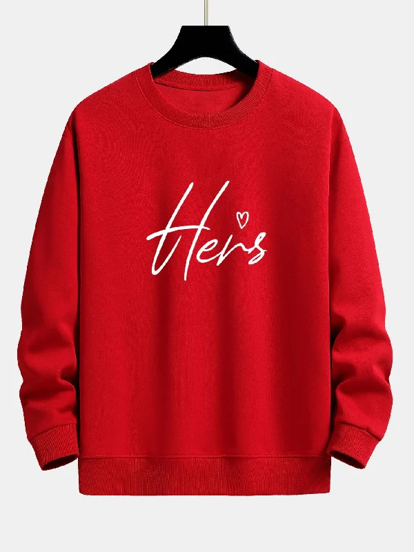 Hers Couple Print Relax Fit Sweatshirt