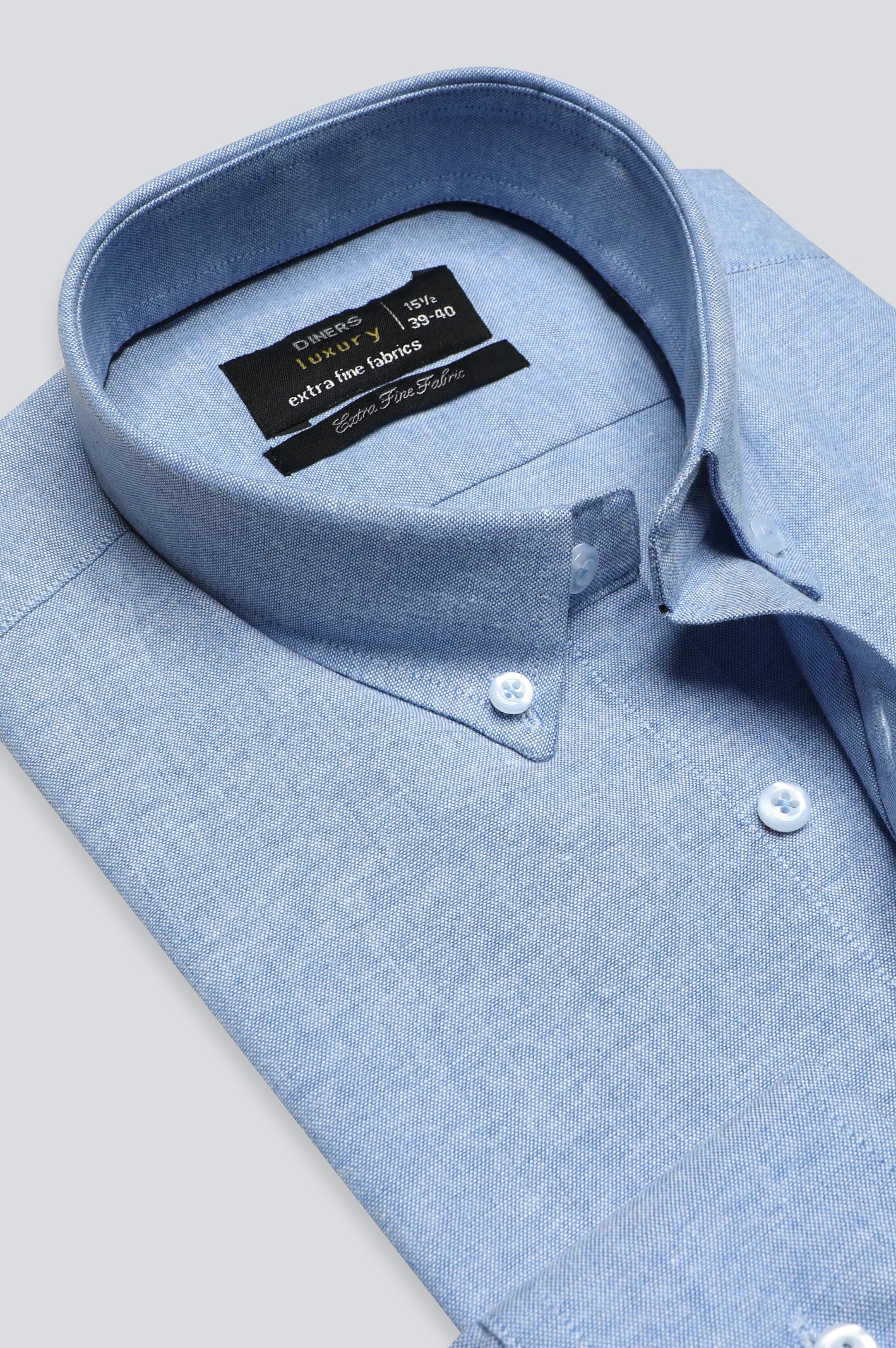 Blue Textured Oxford Formal Shirt