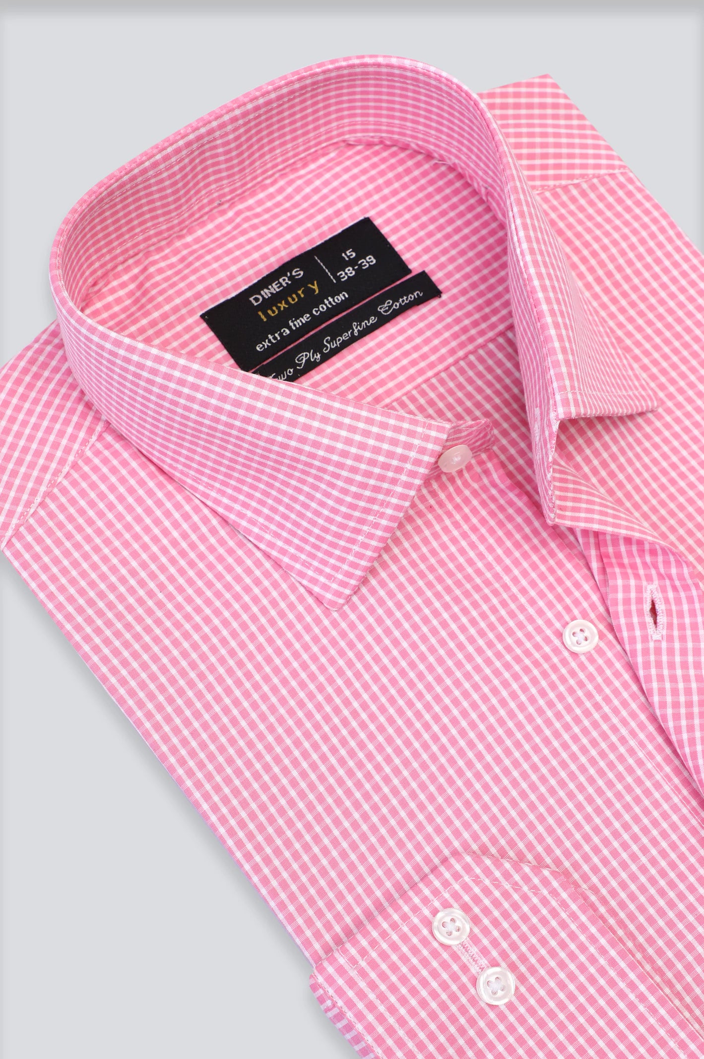 Pink Mini-Check Formal Shirt