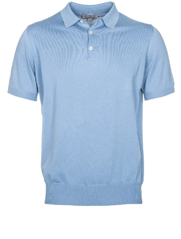 Knitted Polo Shirt Blue