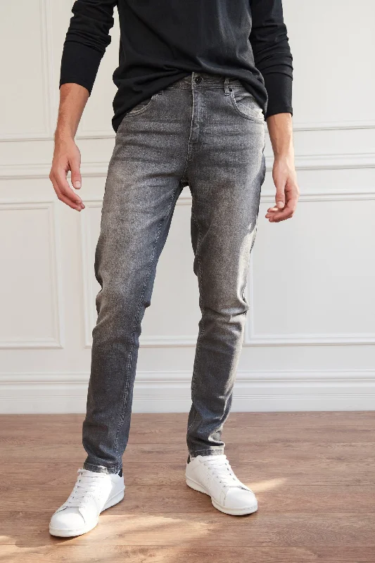 Jeans gris à coupe étroite - Homme