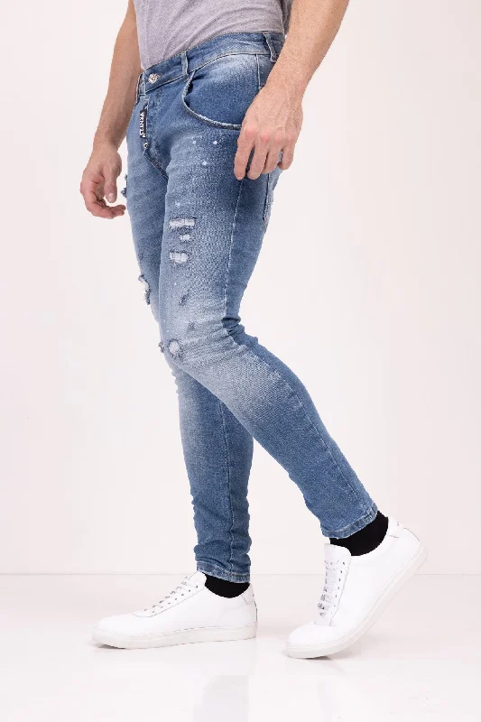 Slim-Fit Casual Jeans - Blue