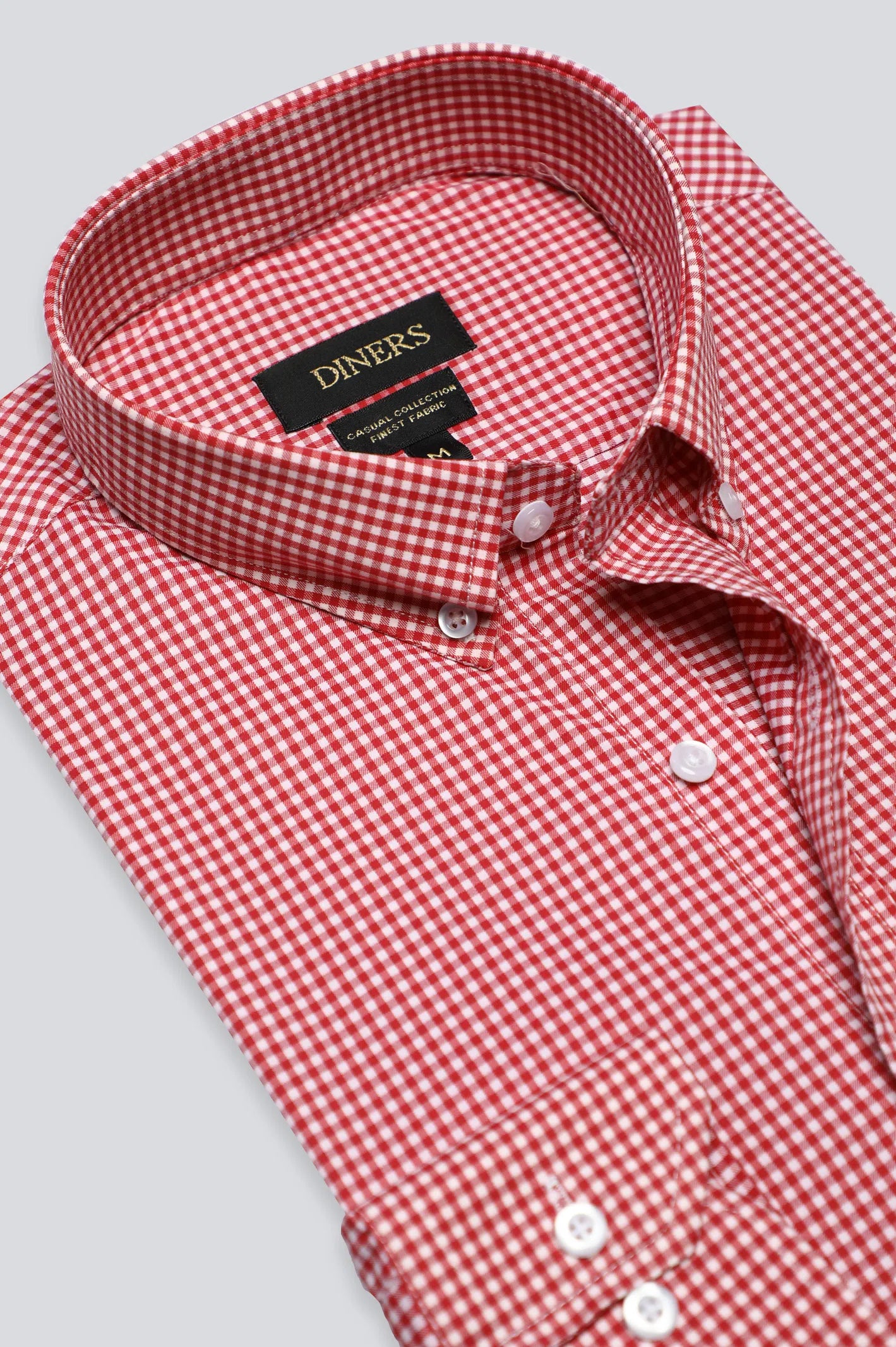 Red Mini Check Casual Shirt