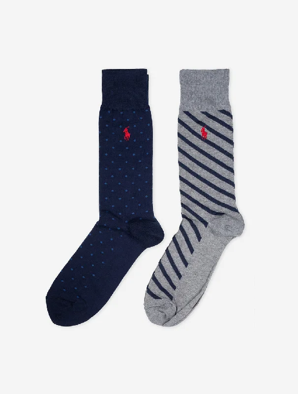 Dot Stripe 2 Pack Socks Multi