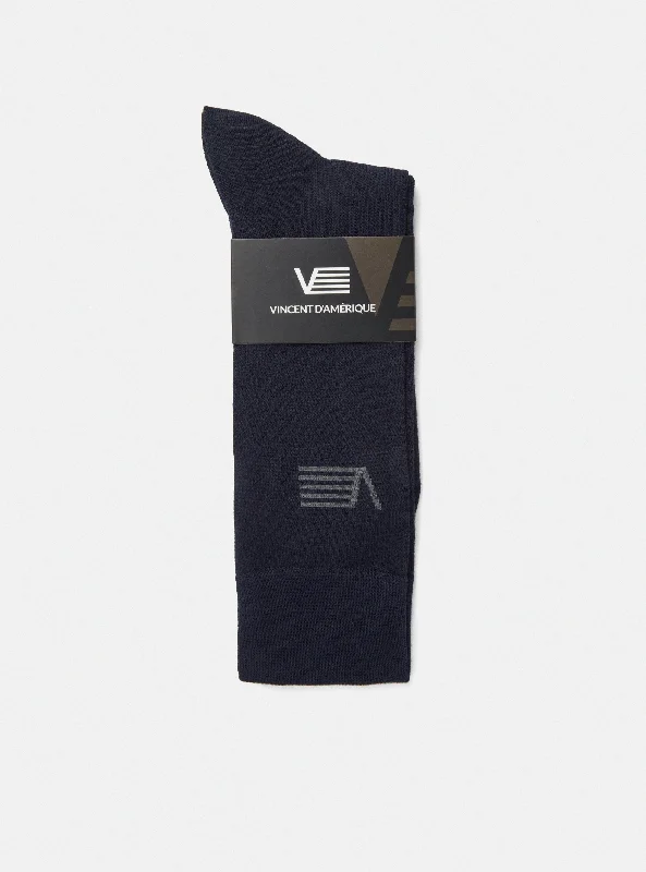 Long navy clasic bamboo socks