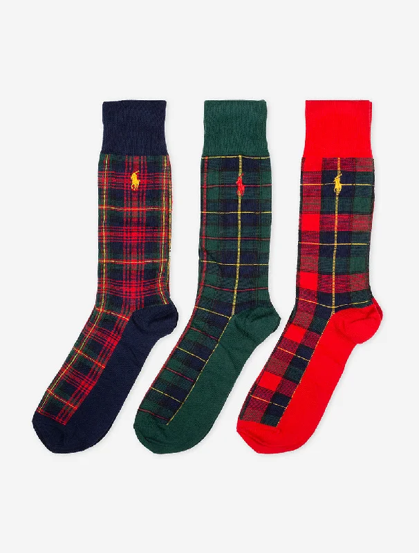 Plaid Crew 3 Pack Socks Multi