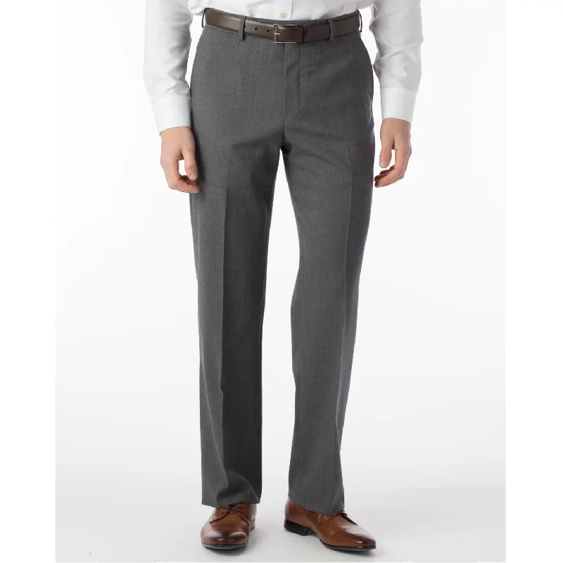 Super 120s Wool Travel Twill Comfort-EZE Trouser in Medium Grey, Size 33 (Dunhill Traditional Fit) by Ballin