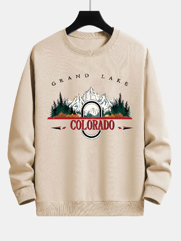 Colorado Mountain Print Relax Fit Sweatshirt