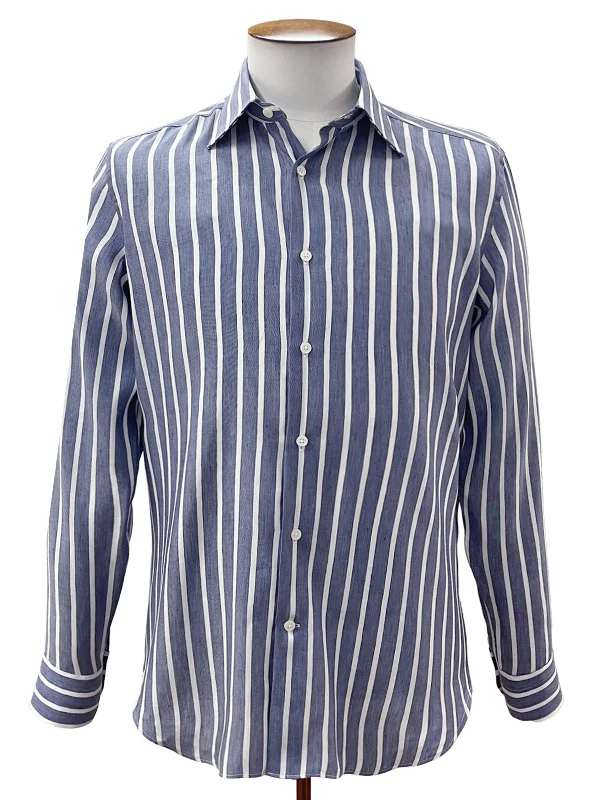 Indigo & White Bengal Stripe Linen Shirt