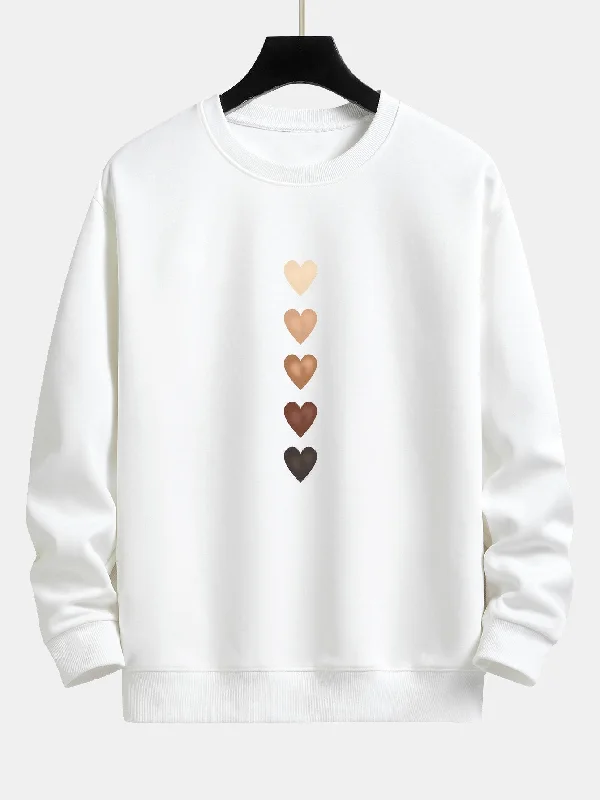 Gradient Heart Print Relax Fit Sweatshirt