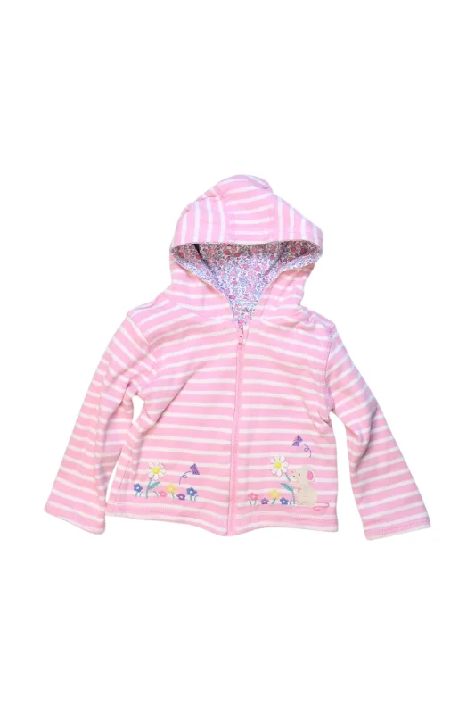 Jojo Maman Bébé Striped Hooded Zip-Up Sweatshirt 6-12M