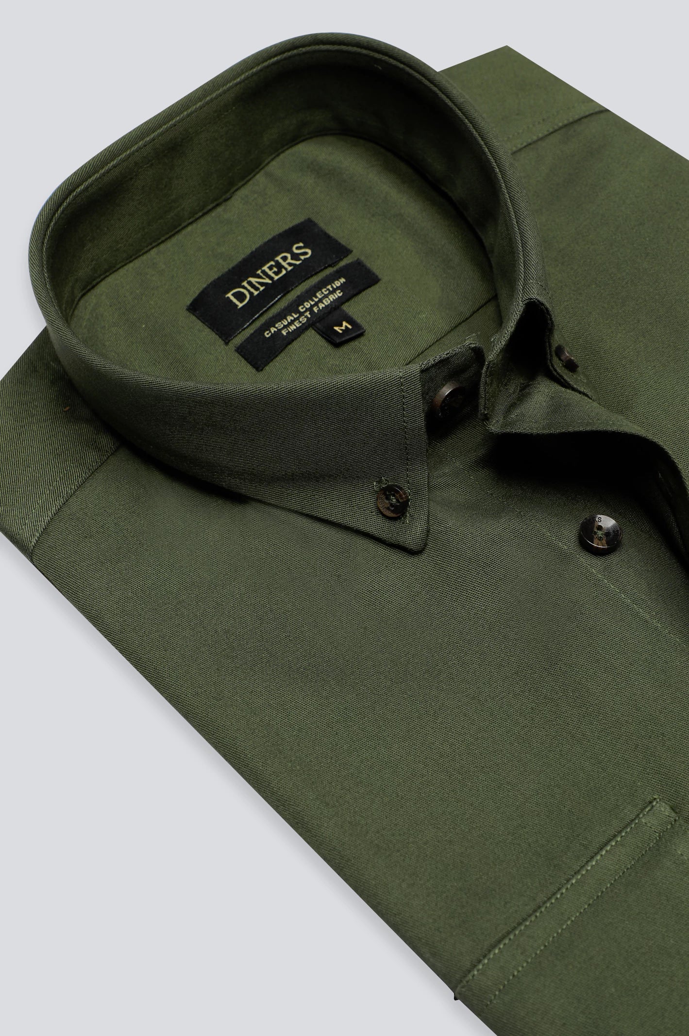 Olive Plain Casual Shirt