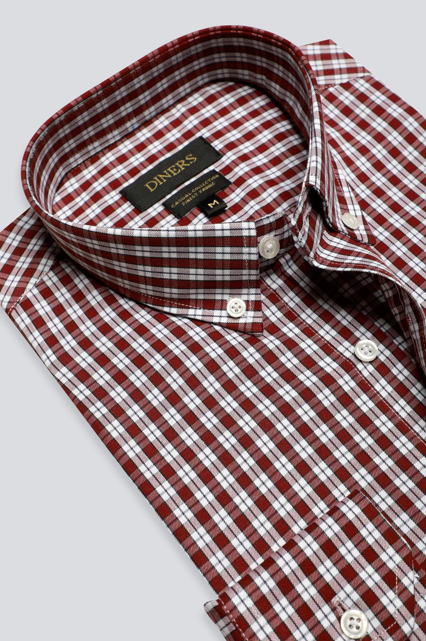 Maroon Tattersall Check Casual Shirt