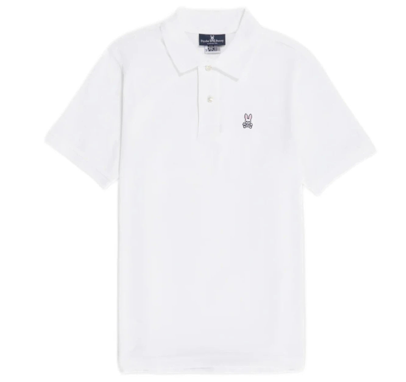 ID24332-Psycho Bunny White Classic Polo