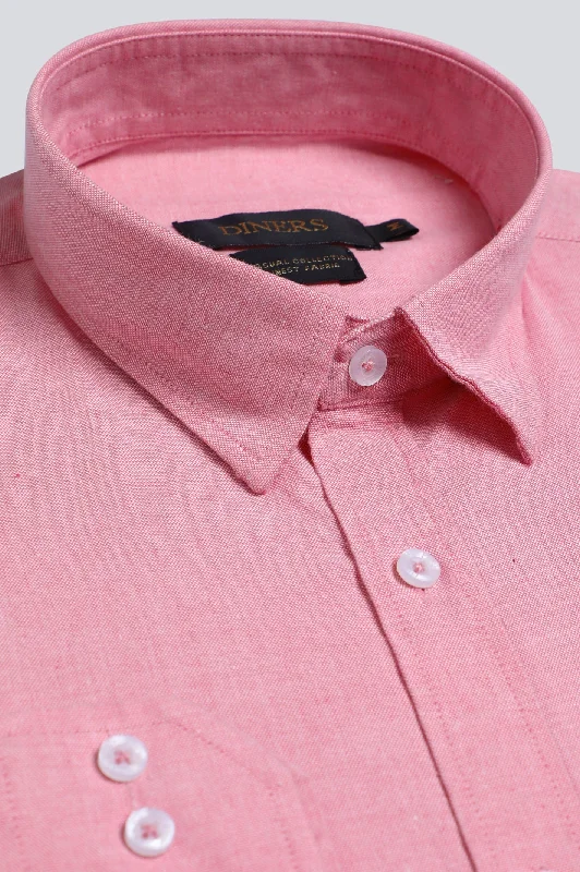 Pink Self Casual Shirt