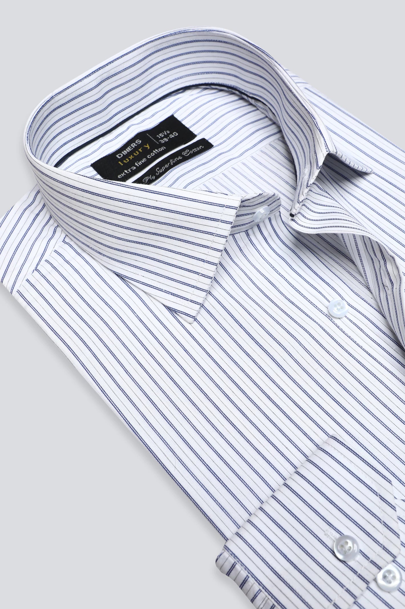 White Pencil Stripes Formal Shirt