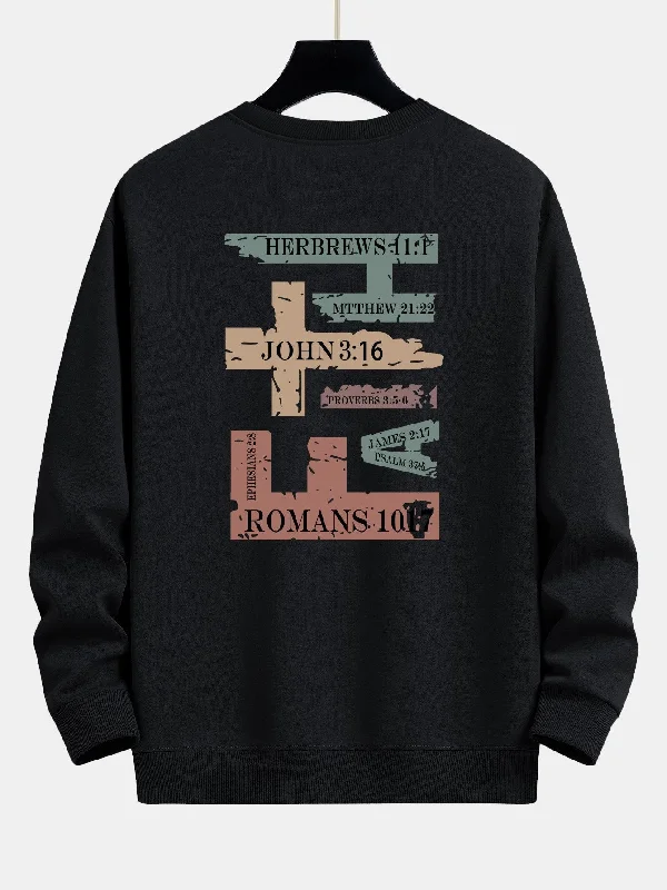 Cross Slogan Print Relax Fit Sweatshirt