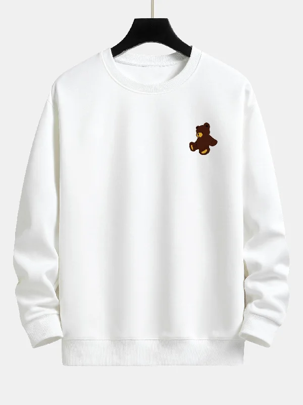 Teddy Bear Print Relax Fit Sweatshirt