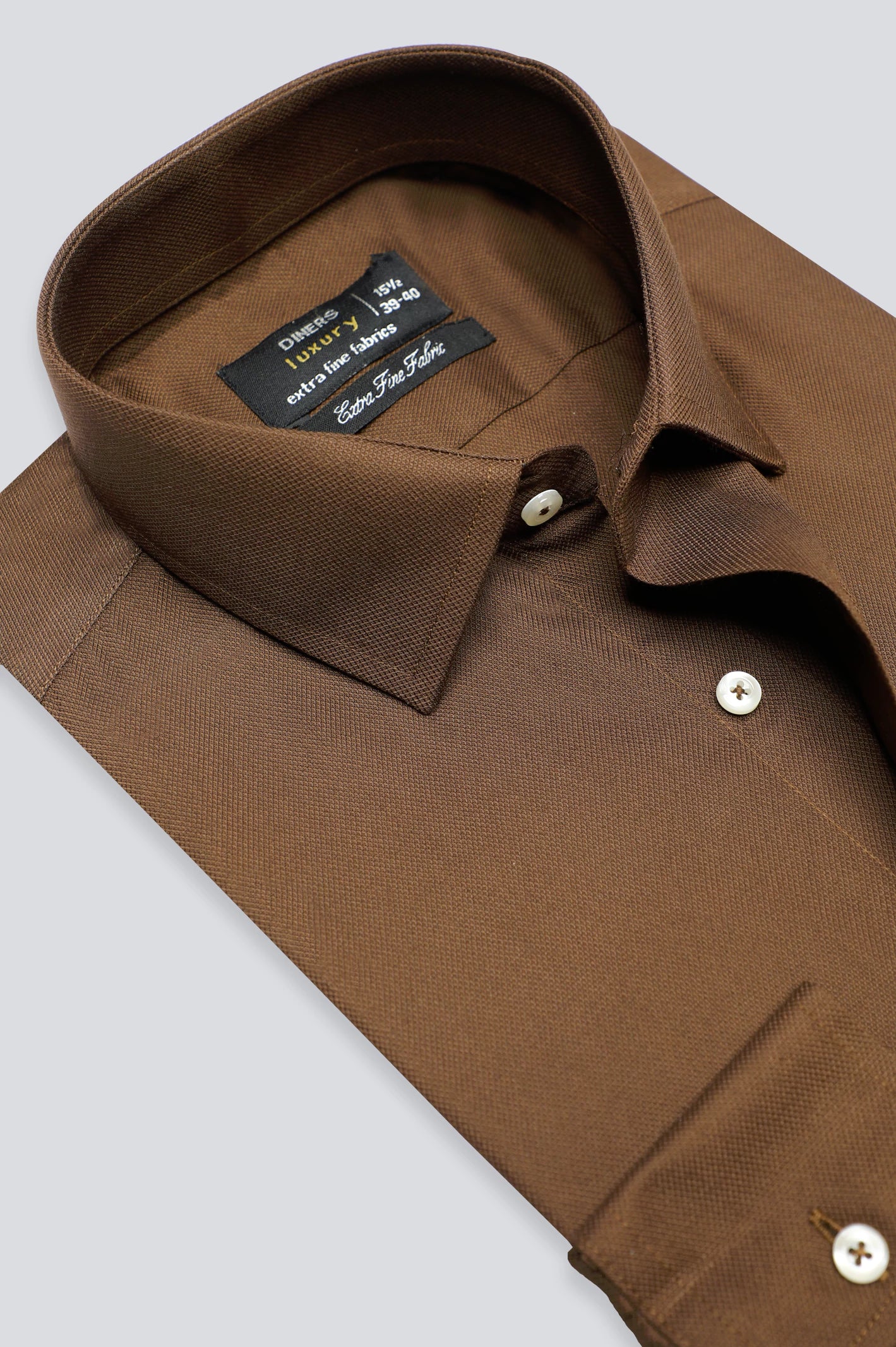 Brown Dobby Textured Formal Shirt