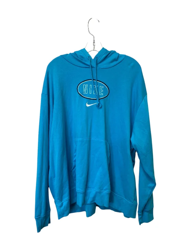 Sweatshirt Hoodie By Nike In Blue, Size: 2x