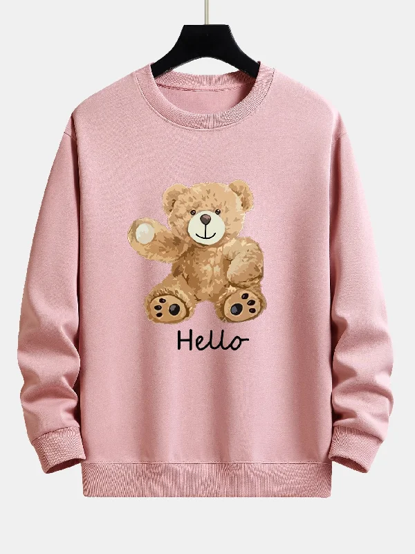 Teddy Bear Print Relax Fit Sweatshirt