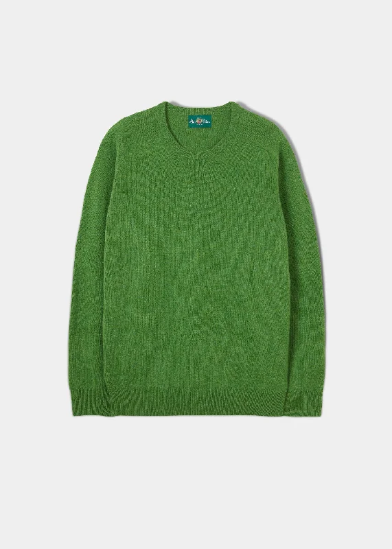 Men's Lambswool Crew Neck Jumper in Palm - Classic Fit