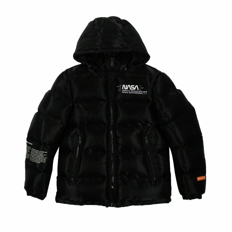 Men's Black Down NASA Puffer Coat