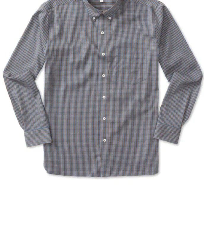 Men's Macon Performance Plaid Shirt In Dark Brown