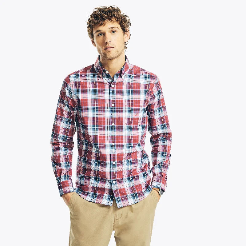 Nautica Mens Big & Tall Plaid Poplin Shirt