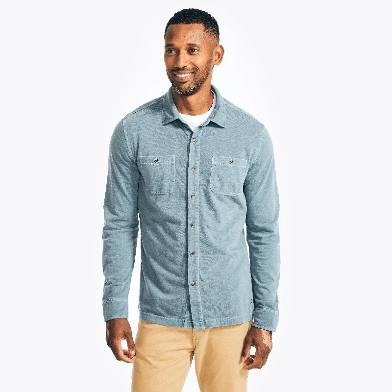 Nautica Mens Classic Fit Cotton-Knit Shirt