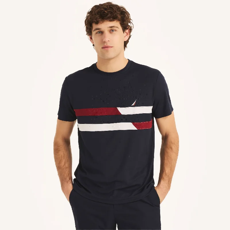 Nautica Mens Navtech Sustainably Crafted Crewneck Colorblock T-Shirt