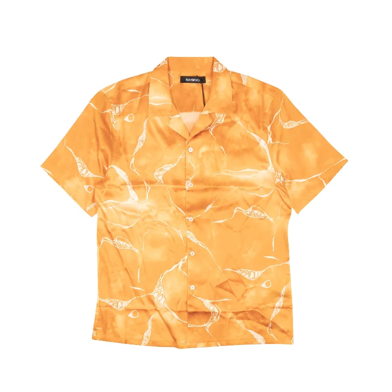 Orange Miracle Tie Dye Silk Button Down Shirt