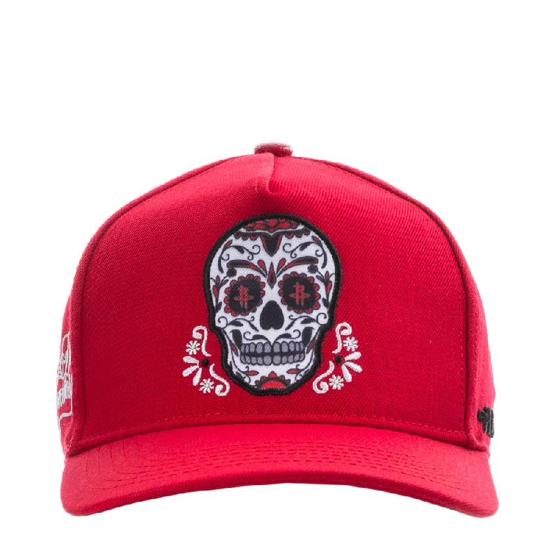 Rockets Sugar Skull Wool Blend Pinch Front Snapback